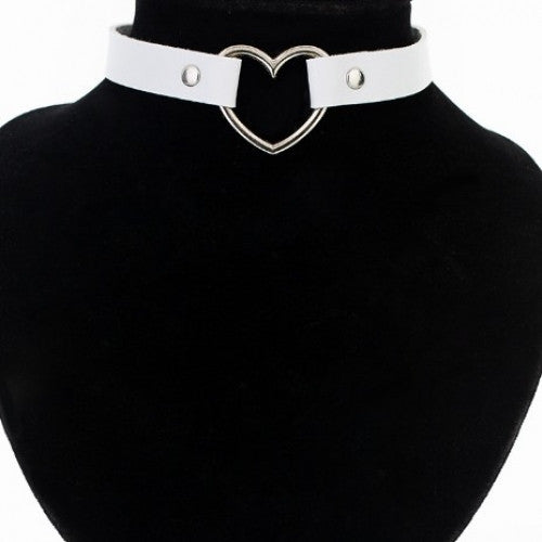 Sexy Heart Punk Leather Choker Necklace